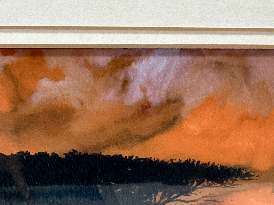 Malachi Smith (1948-2012, South Africa) Stunning Original Landscape Painting On Board Titled 'An African Sunset' 8 X 5.5 Framed 15.5 X 13 [Photo 7]