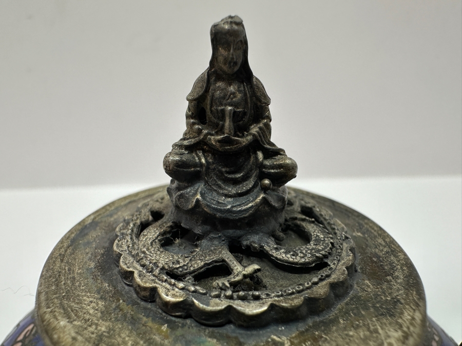 Vintage Chinese Tibetan Silver Overlay Stone Red Agate Body Teapot With Phoenix Design Signed Underneath 5.5W X 4H [Photo 5]