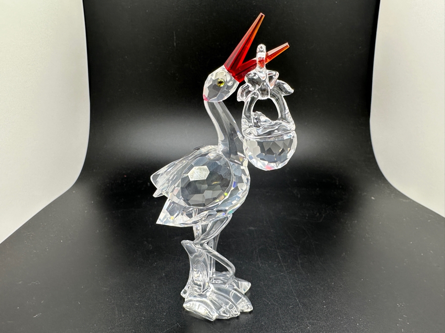 Swarovski Crystal Stork Figurine with Box 659401 4.5'H [Photo 3]