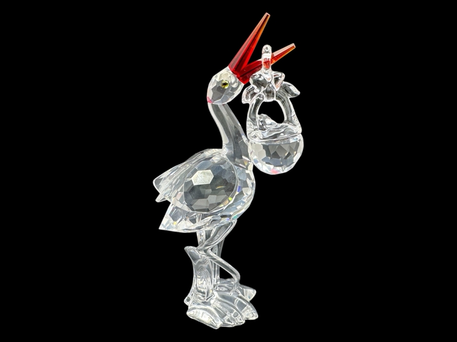 Swarovski Crystal Stork Figurine with Box 659401 4.5'H [Photo 1]