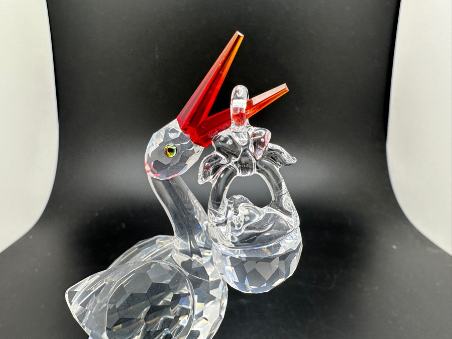 Swarovski Crystal Stork Figurine with Box 659401 4.5'H [Photo 4]
