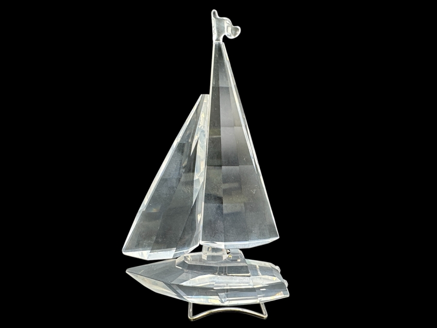 Swarovski Crystal Sailboat Figurine with Box 183269 4'H [Photo 1]