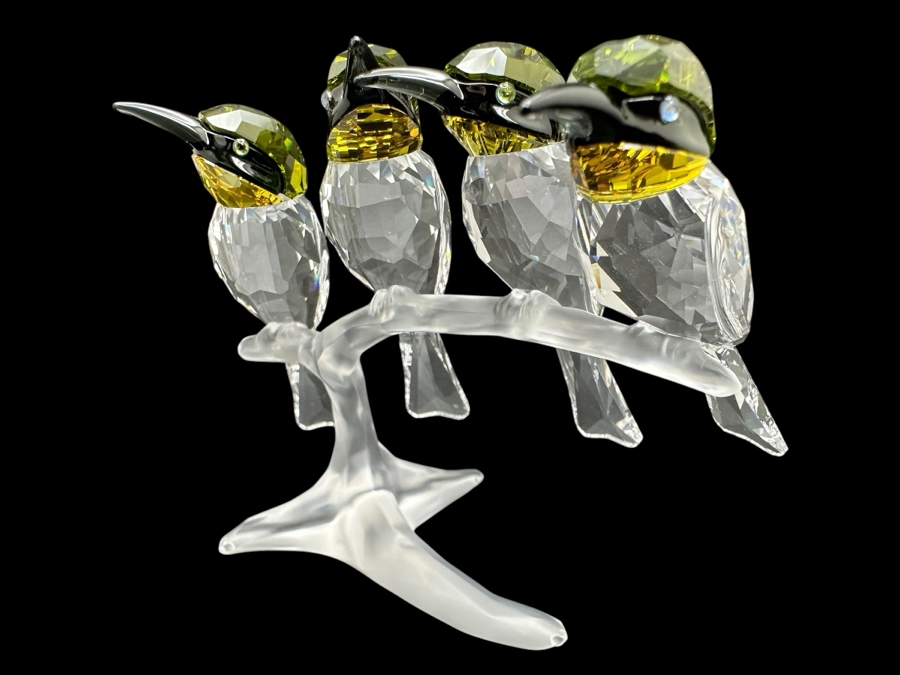 Swarovski Crystal Figurine Bee Eaters with Box 1048013 3'H [Photo 1]