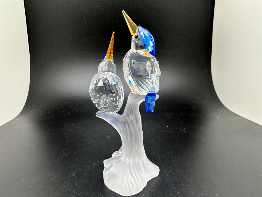 Swarovski Crystal Malachite Kingfishers with Box 623323 4'H [Photo 9]
