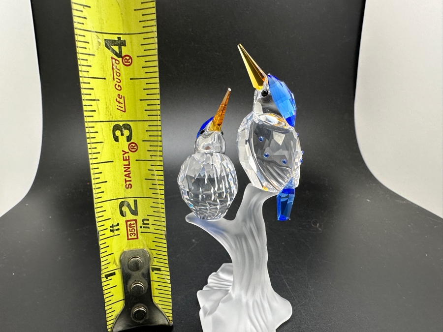 Swarovski Crystal Malachite Kingfishers with Box 623323 4'H [Photo 10]