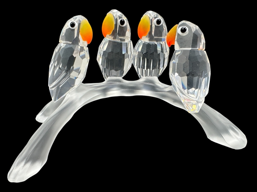 Swarovski Crystal Lovebirds with Box #199123 2'H [Photo 1]