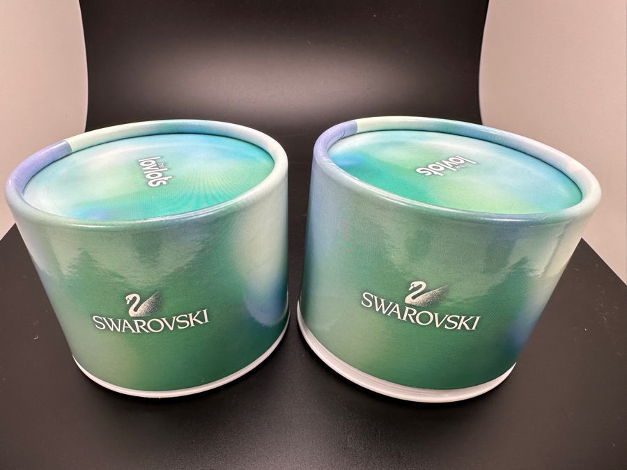 Swarovski Crystal Lovlots Kiki the Monkey #5004619 and Hebi the Snake #5004618 with Boxes and Mirrors 1.5'H [Photo 8]