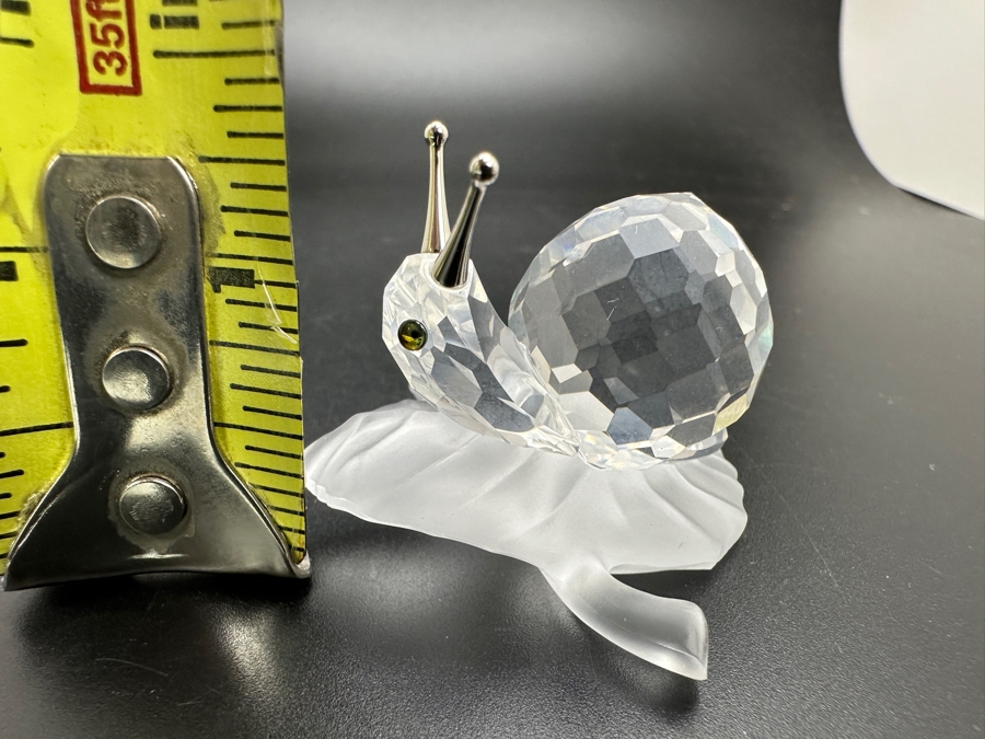 Swarovski Crystal Snail on Vine Leaf #196501 with Box 1.25'H [Photo 5]