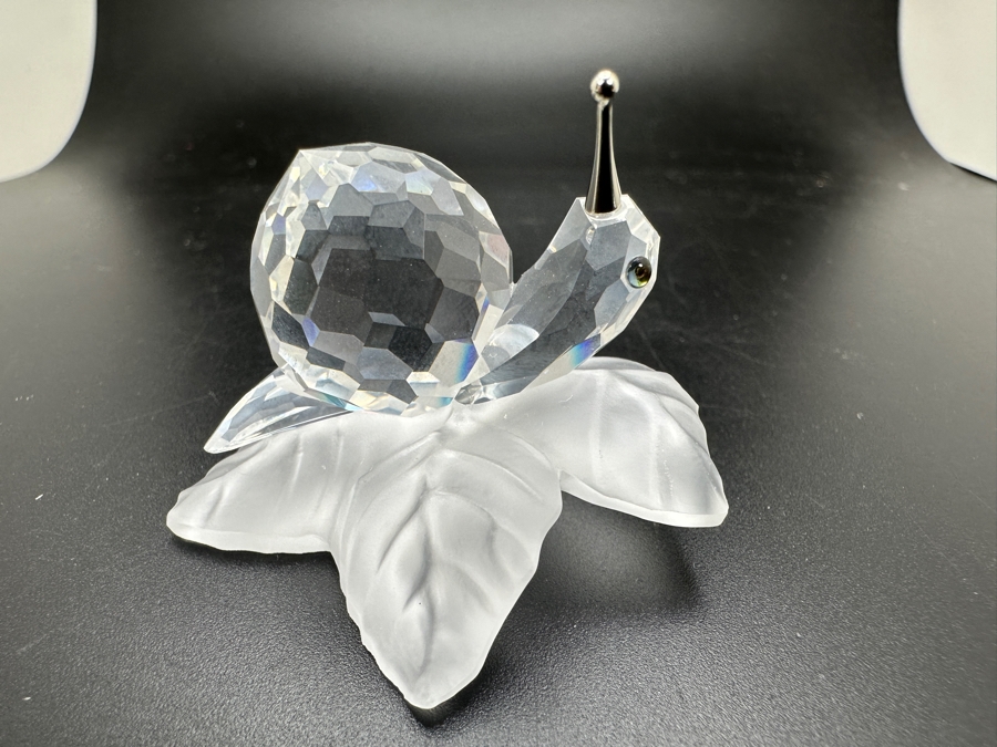 Swarovski Crystal Snail on Vine Leaf #196501 with Box 1.25'H [Photo 2]