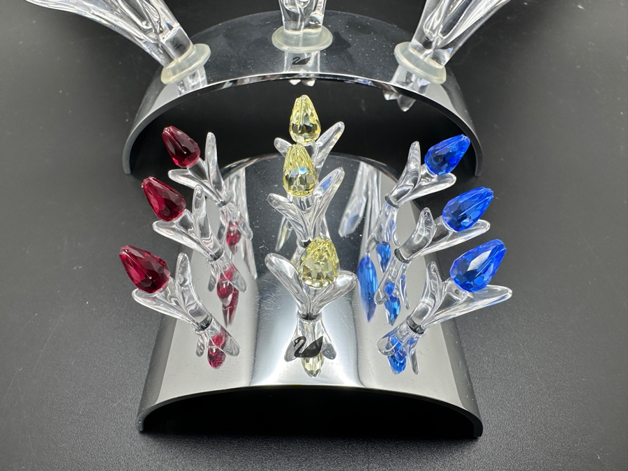 Swarovski Crystal Collector Club Large and Small Tulips with Boxes 4.25'H and 1.5'H [Photo 5]