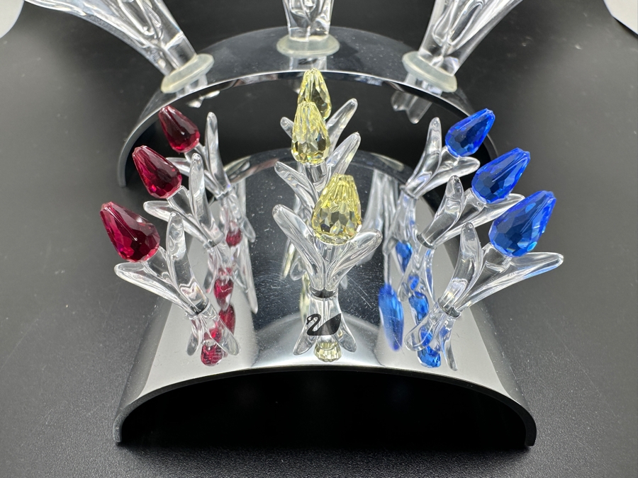 Swarovski Crystal Collector Club Large and Small Tulips with Boxes 4.25'H and 1.5'H [Photo 4]