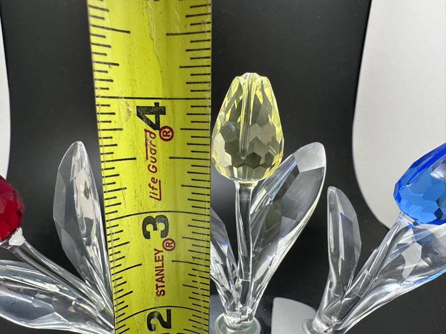 Swarovski Crystal Collector Club Large and Small Tulips with Boxes 4.25'H and 1.5'H [Photo 7]