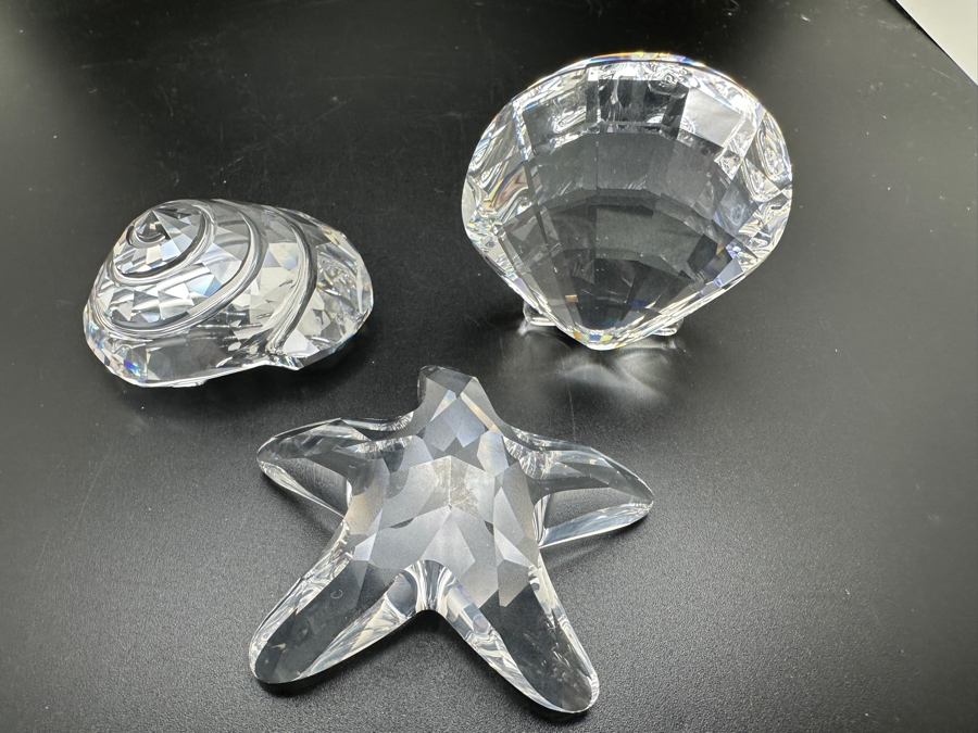Swarovski Crystal Starfish, Spiral Shell and Shell with Boxes 2' - 2.25'H [Photo 3]