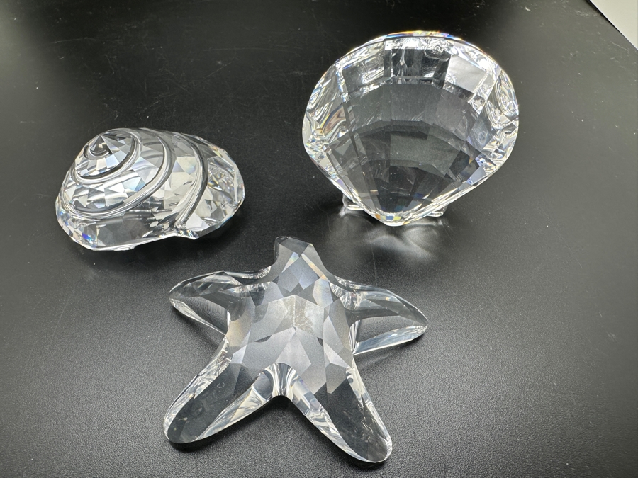 Swarovski Crystal Starfish, Spiral Shell and Shell with Boxes 2' - 2.25'H [Photo 2]
