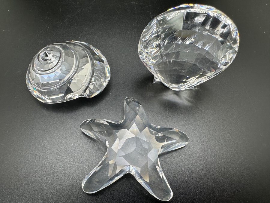 Swarovski Crystal Starfish, Spiral Shell and Shell with Boxes 2' - 2.25'H [Photo 4]