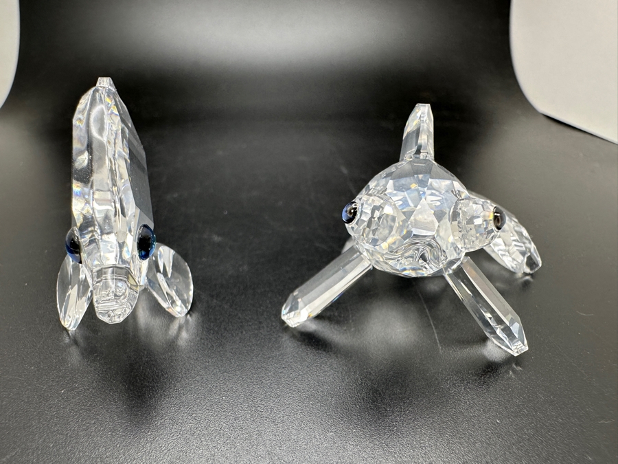 Swarovski Crystal Fish #162888 and Telescope Fish #631103 with Boxes 2' - 2.25'W [Photo 7]