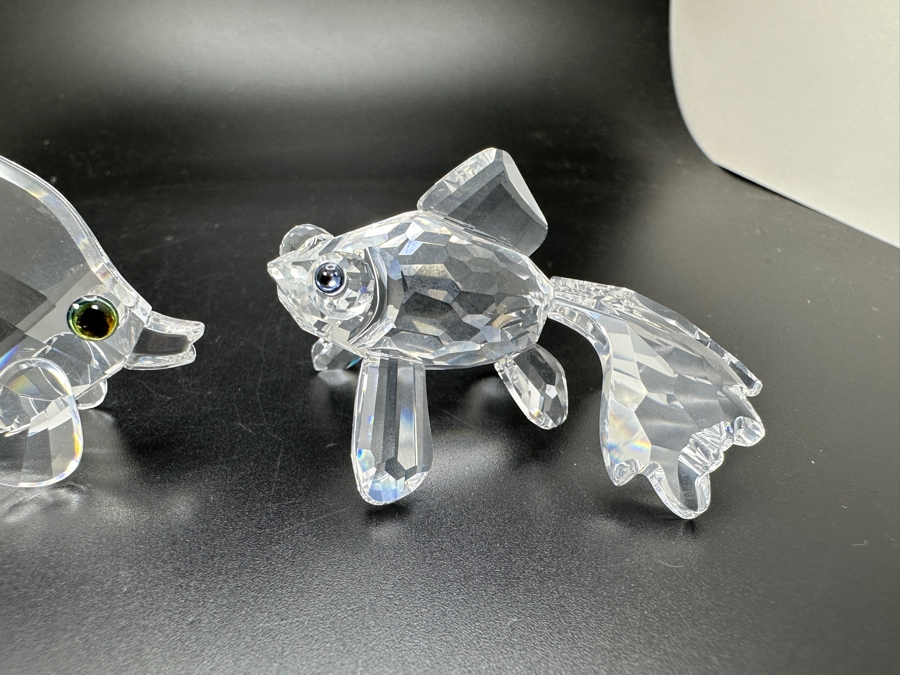 Swarovski Crystal Fish #162888 and Telescope Fish #631103 with Boxes 2' - 2.25'W [Photo 5]