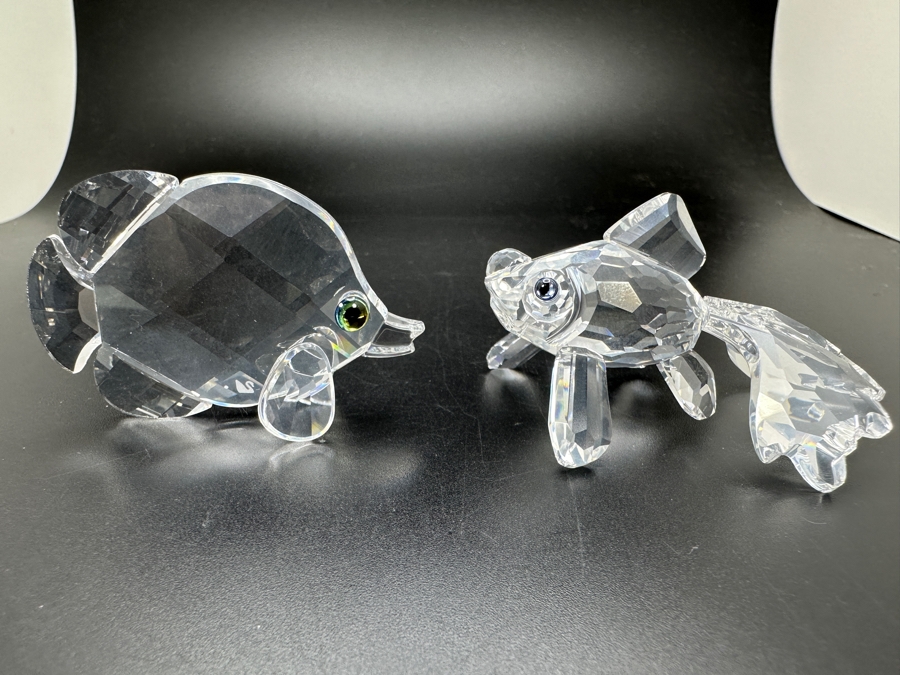 Swarovski Crystal Fish #162888 and Telescope Fish #631103 with Boxes 2' - 2.25'W [Photo 2]