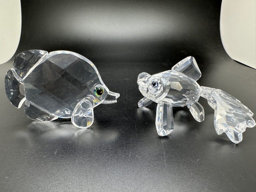 Swarovski Crystal Fish #162888 and Telescope Fish #631103 with Boxes 2' - 2.25'W [Photo 3]