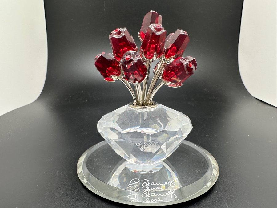 Swarovski Crystal Vase of Roses #283394 with Box 3'H [Photo 3]