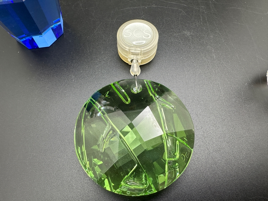 Swarovski Crystal Potted Plant #296598, Window Ornament #905542 and Rocking Snowman #1005414 with Two Boxes 1.5' - 3.75'H [Photo 3]