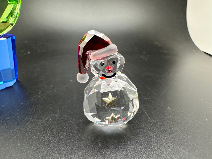 Swarovski Crystal Potted Plant #296598, Window Ornament #905542 and Rocking Snowman #1005414 with Two Boxes 1.5' - 3.75'H [Photo 7]
