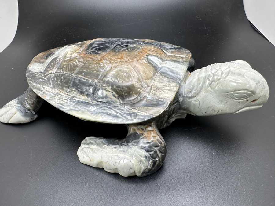 Carved Picasso Jasper Turtle Figurine 7W X 5.5D X 1.5H 895g [Photo 11]