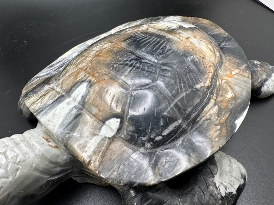 Carved Picasso Jasper Turtle Figurine 7W X 5.5D X 1.5H 895g [Photo 7]