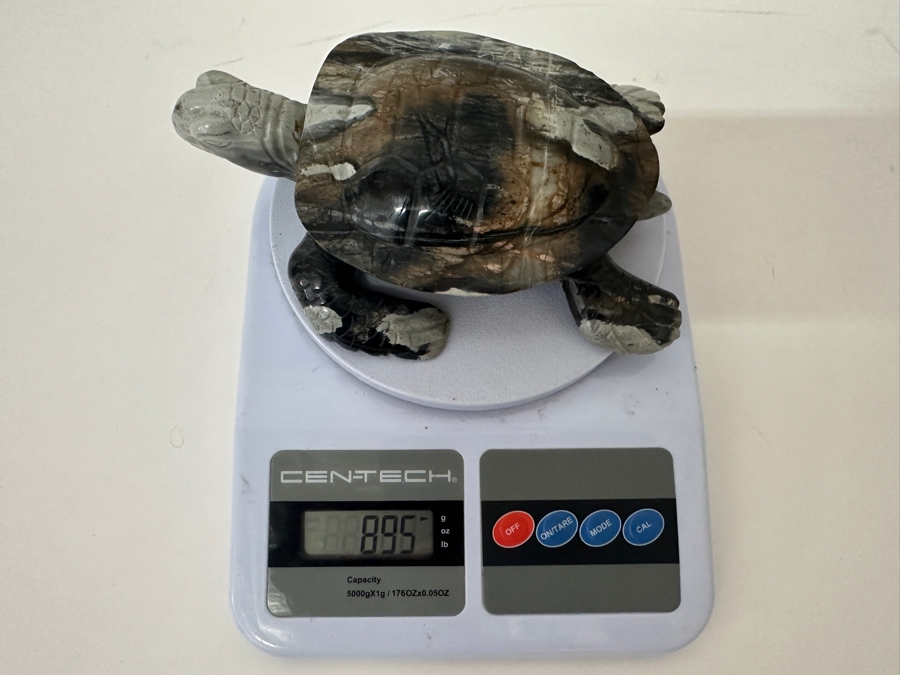 Carved Picasso Jasper Turtle Figurine 7W X 5.5D X 1.5H 895g [Photo 15]