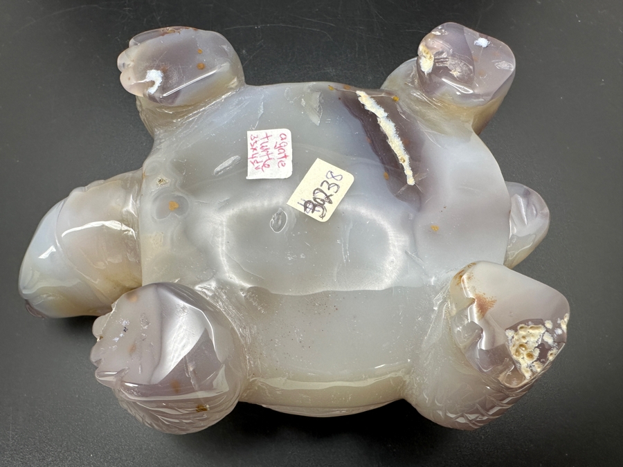 Carved Agate Turtle Figurine 5W X 4D X 1.5H 596g [Photo 13]