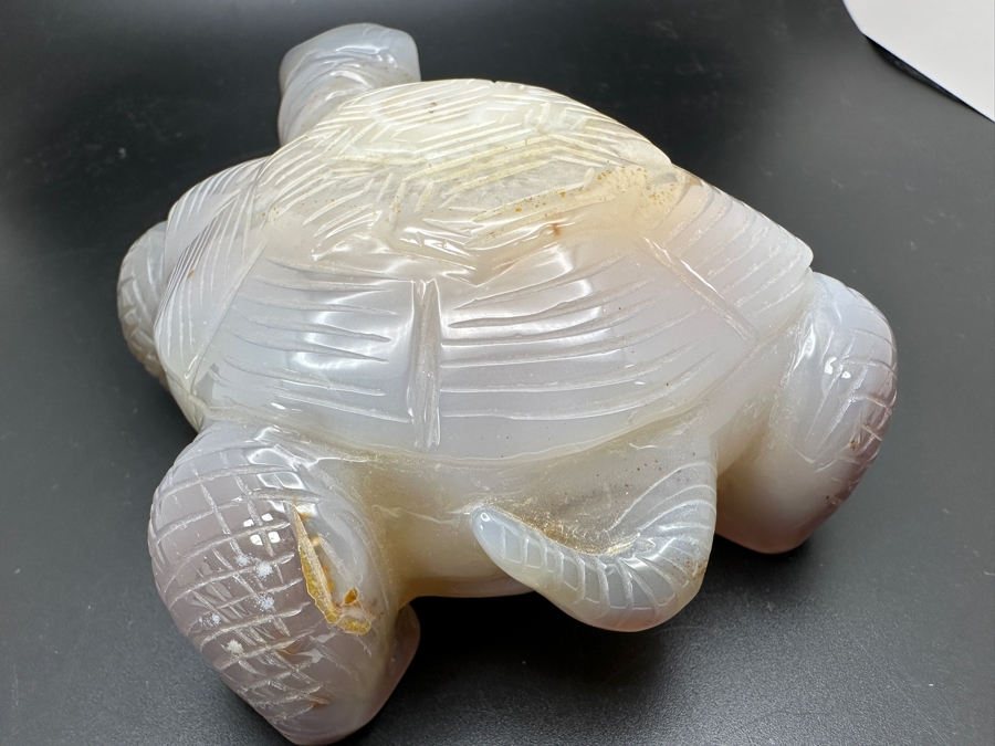 Carved Agate Turtle Figurine 5W X 4D X 1.5H 596g [Photo 12]