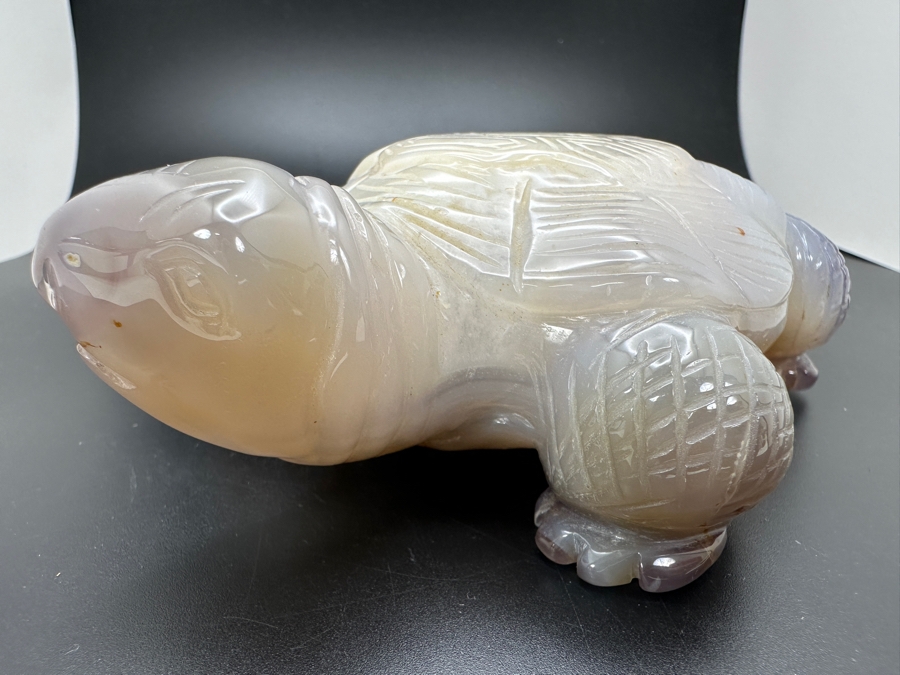 Carved Agate Turtle Figurine 5W X 4D X 1.5H 596g [Photo 9]