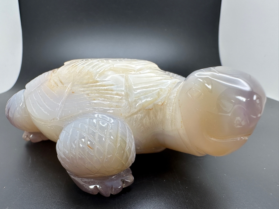 Carved Agate Turtle Figurine 5W X 4D X 1.5H 596g [Photo 8]