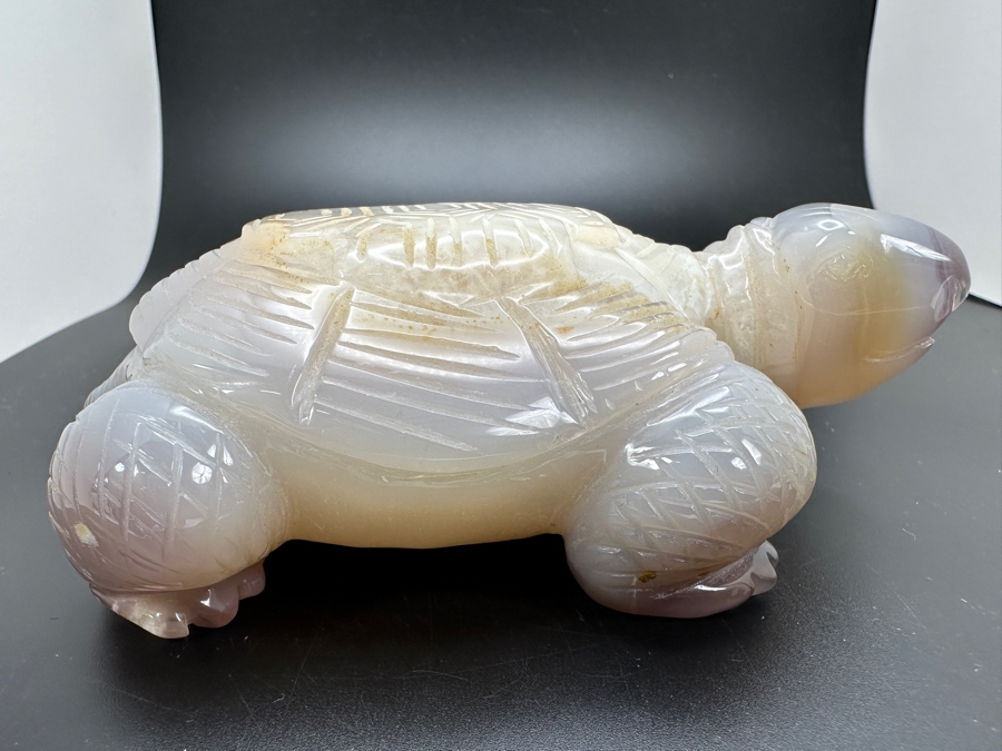 Carved Agate Turtle Figurine 5W X 4D X 1.5H 596g [Photo 6]