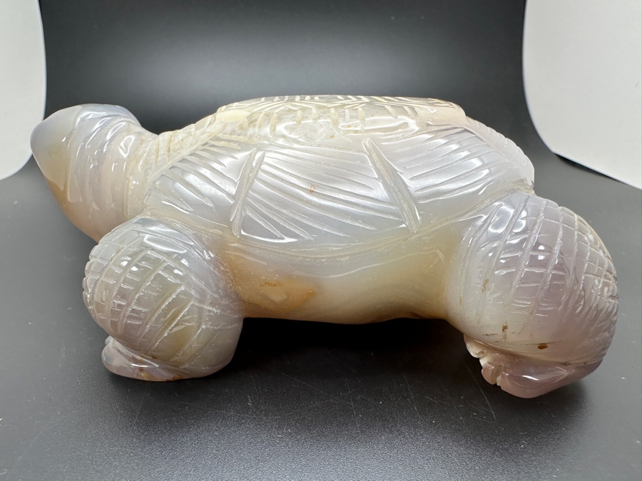 Carved Agate Turtle Figurine 5W X 4D X 1.5H 596g [Photo 10]