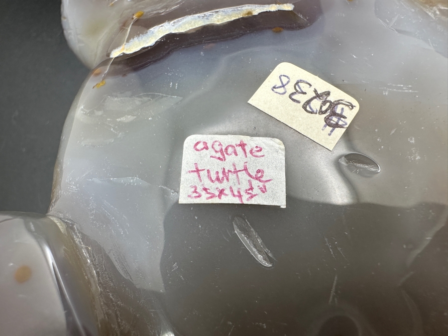 Carved Agate Turtle Figurine 5W X 4D X 1.5H 596g [Photo 15]