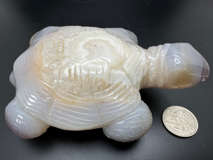 Carved Agate Turtle Figurine 5W X 4D X 1.5H 596g [Photo 4]