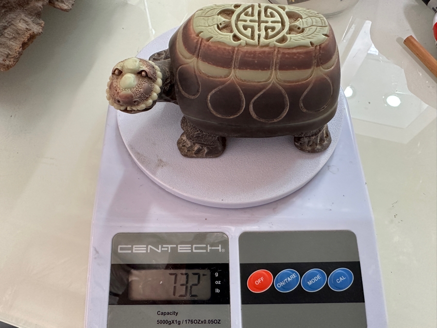 Large Pair Of Chinese Carved Stone Figurine Turtles 1,546g [Photo 27]