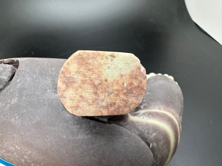 Large Pair Of Chinese Carved Stone Figurine Turtles 1,546g [Photo 22]