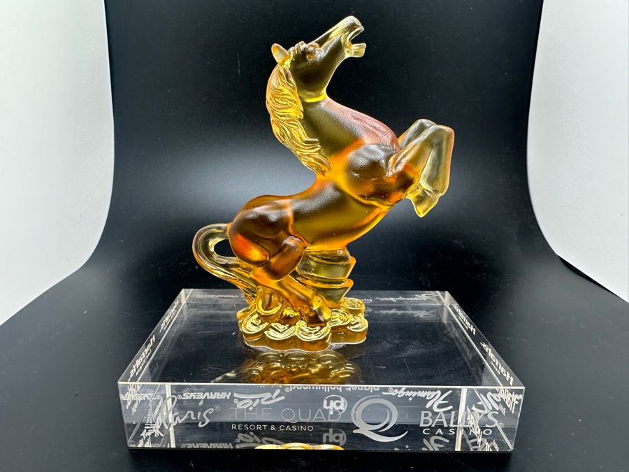 Horse Figurine On Casino Themed Acrylic Base 4.5H [Photo 3]