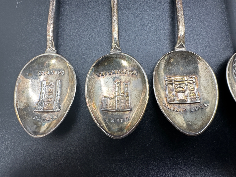 Sterling Silver English Hallmarked London England Tourist Spoons 76.7g (92.5% Silver - Silver Melt Value $75) [Photo 4]
