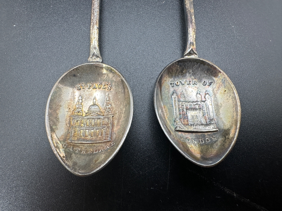 Sterling Silver English Hallmarked London England Tourist Spoons 76.7g (92.5% Silver - Silver Melt Value $75) [Photo 6]