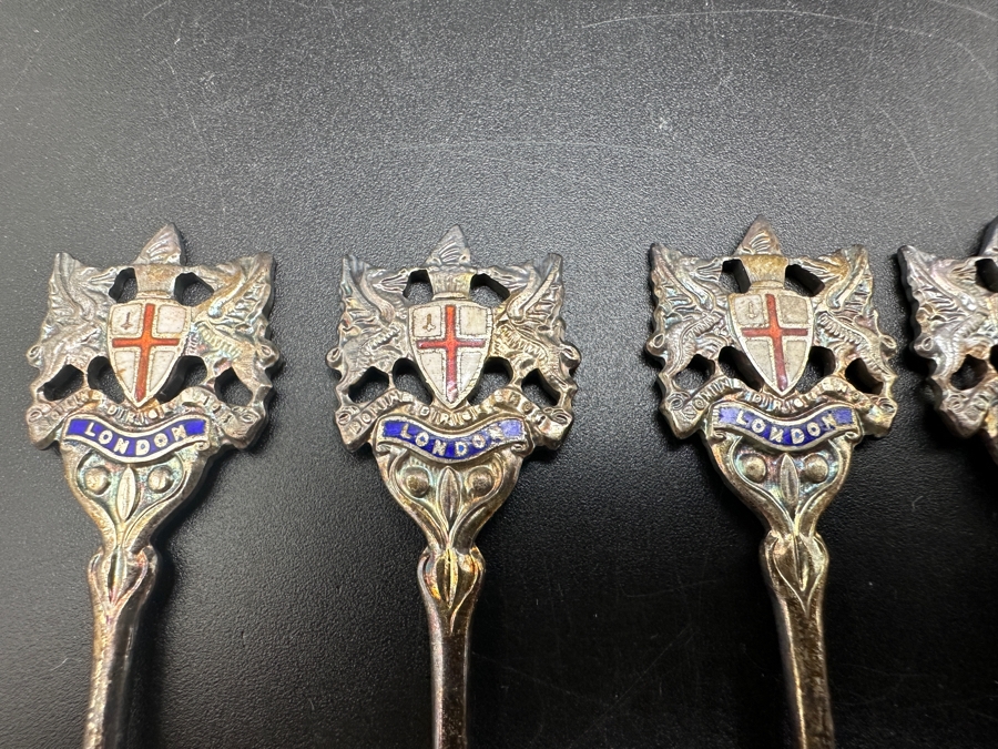 Sterling Silver English Hallmarked London England Tourist Spoons 76.7g (92.5% Silver - Silver Melt Value $75) [Photo 3]