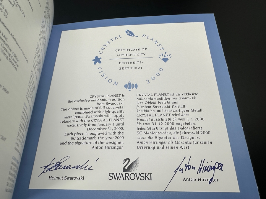Swarovski Limited Edition Crystal Planet Exclusive Millennium Edition By Designer Anton Hirzinger [Photo 12]