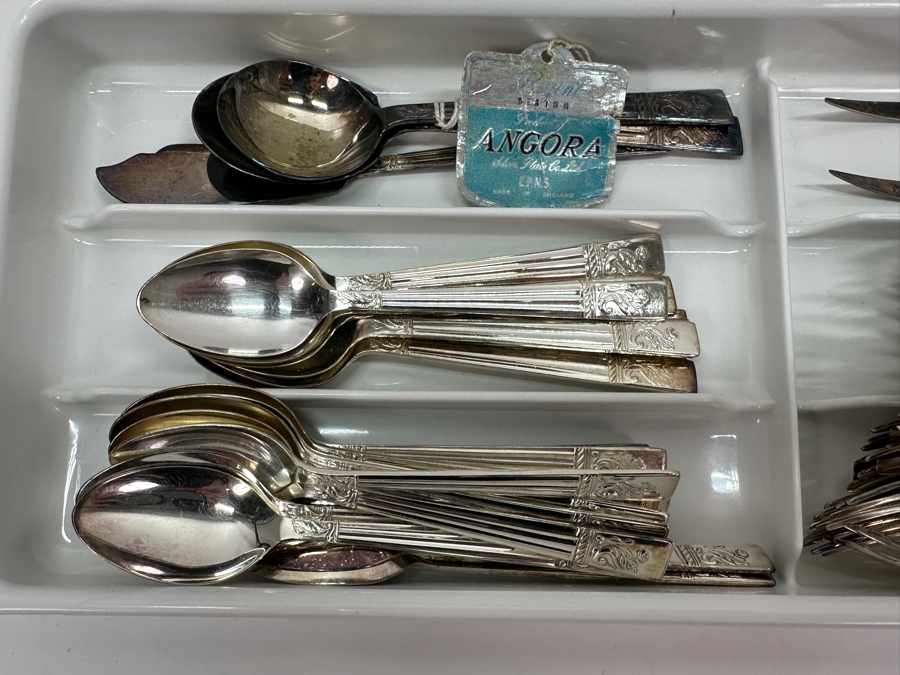 Angora Silverplate Flatware Service Made In England [Photo 2]