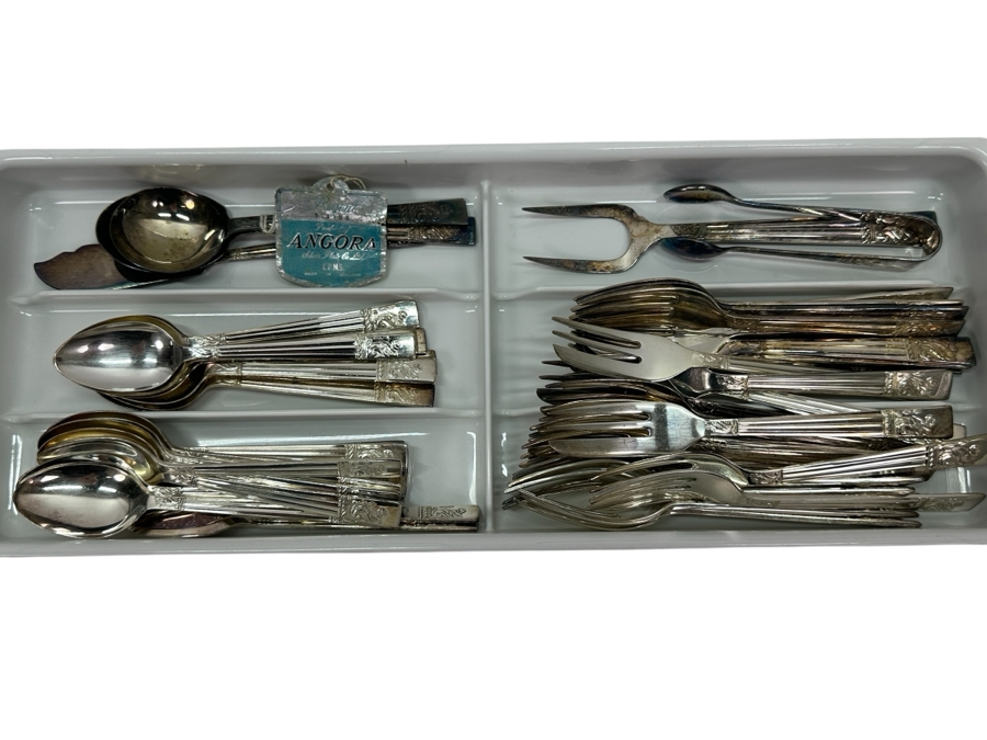 Angora Silverplate Flatware Service Made In England [Photo 1]