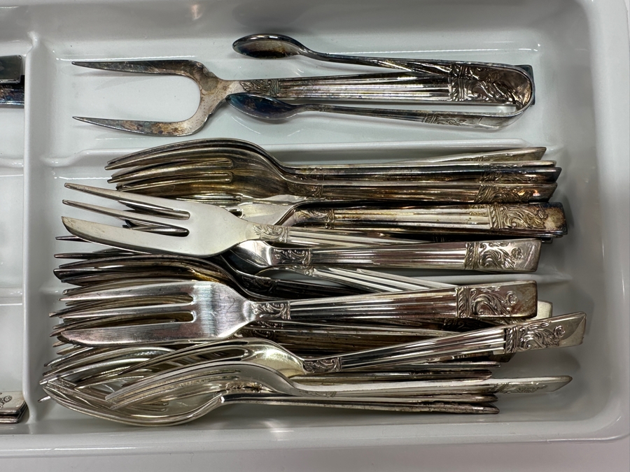 Angora Silverplate Flatware Service Made In England [Photo 4]