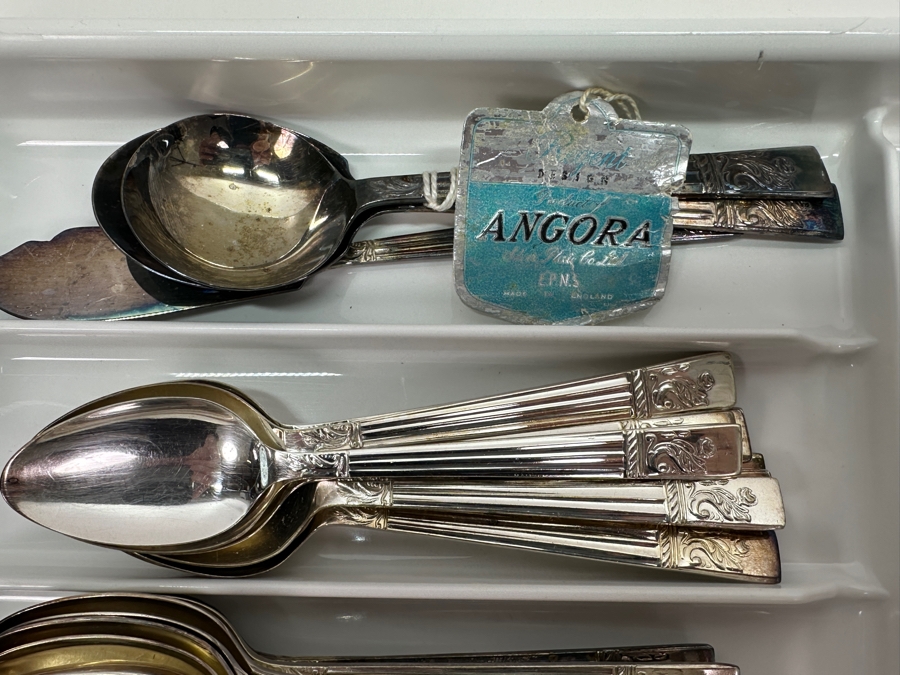 Angora Silverplate Flatware Service Made In England [Photo 3]