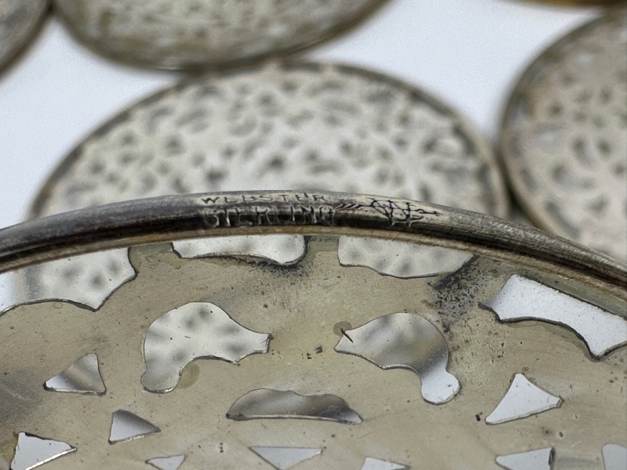 (6) Sterling Silver / Glass Drink Coasters [Photo 5]