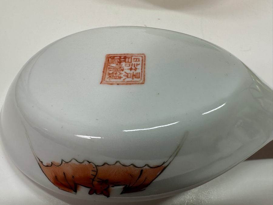 (3) Chinese Hand Painted Dragon Bowls 6.5W And Spoon [Photo 10]